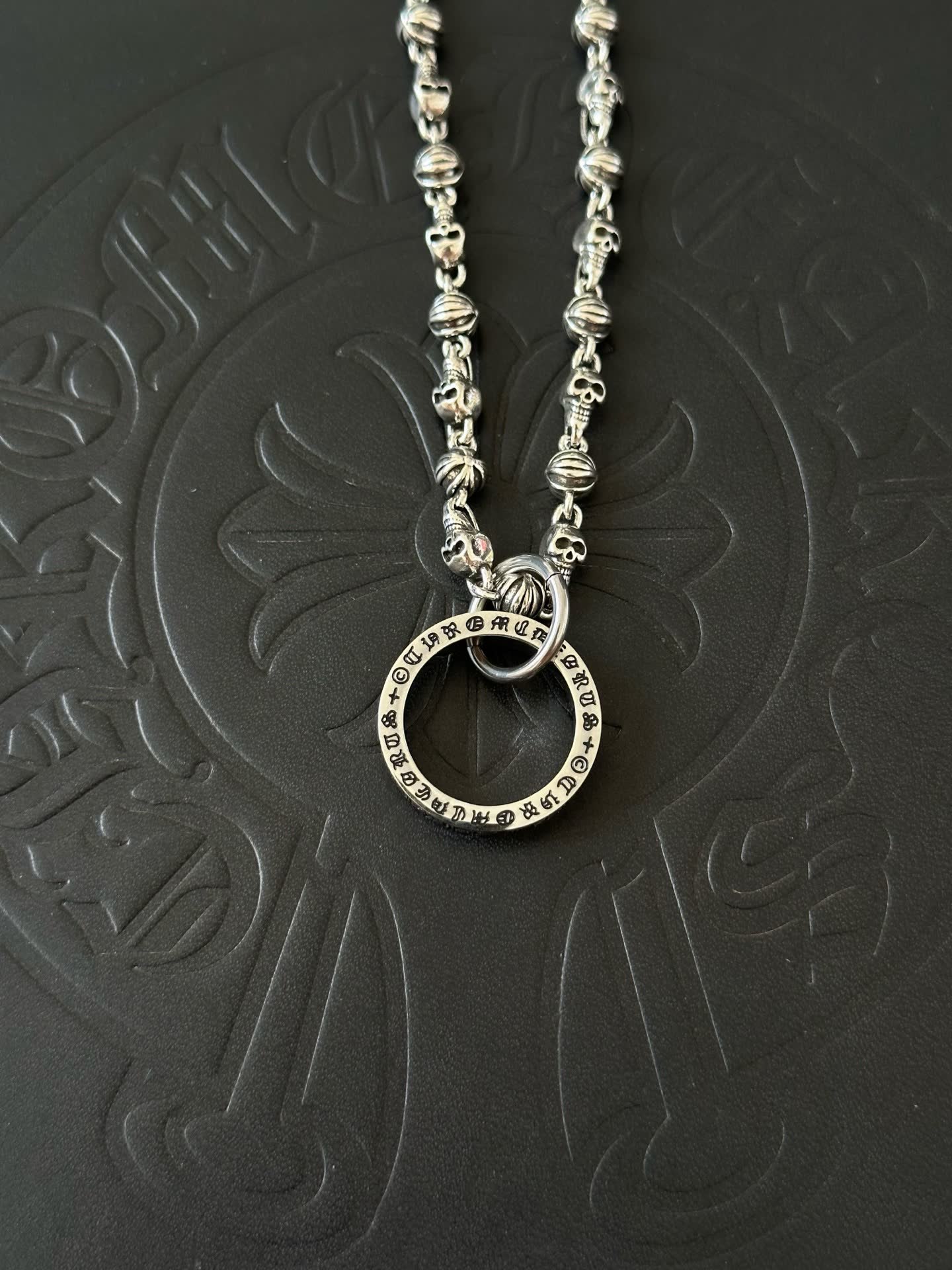 Chrome Hearts Silver Skull and Star Chain Necklace